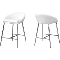 Monarch Barstool - 2pcs / / chrome base / counter height White Online