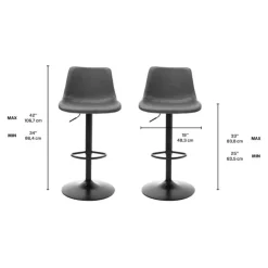 Barstools (Set of 2) Dark grey