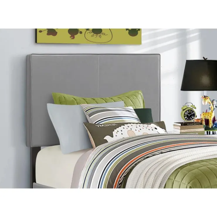 Monarch Bed - twin size / leather-look - Grey Hot