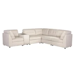 Modular Sectional with Console - 6 pcs Beige
