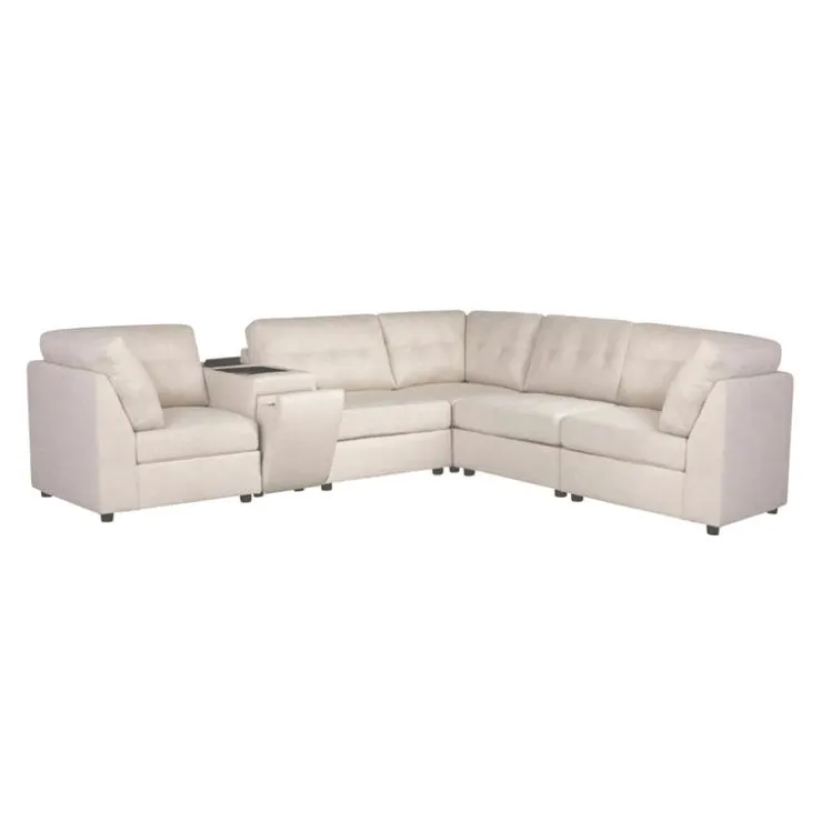 Modular Sectional with Console - 6 pcs Beige