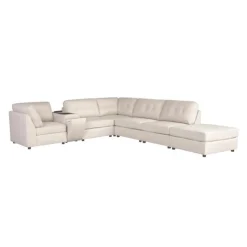 Modular Sectional with Console and Ottoman - 7 pcs Beige Online