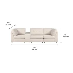 Modular Sofa with Console - 4 pcs Beige Outlet