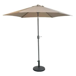Beige Tilting Patio Umbrella with Base - 9 ft Black/Grey Outlet