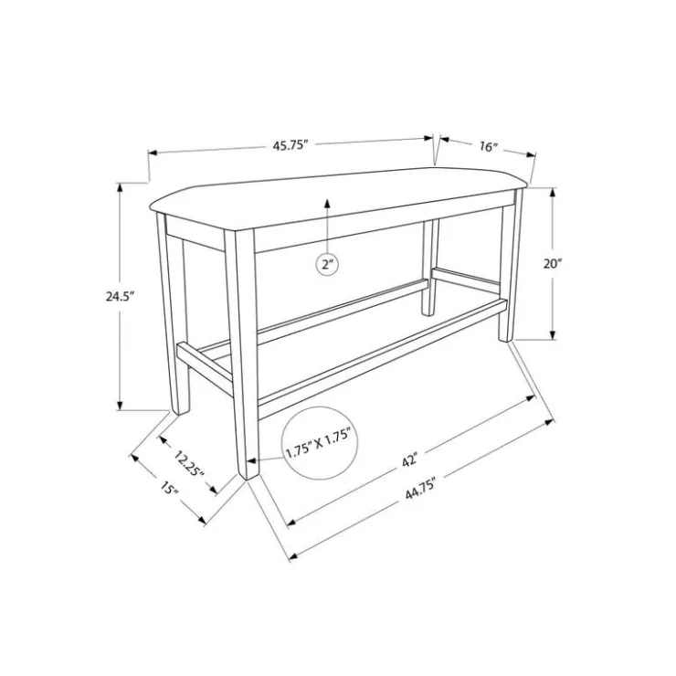 Monarch Bench 46" - Grey Best
