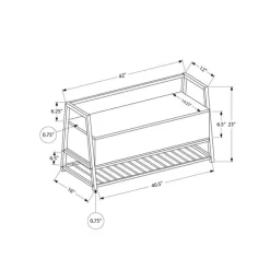 Monarch Bench - shoe rack / flip top storage - 42"l - wood-look / black metal - Grey Outlet