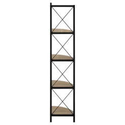 Monarch Bookcase - 4 tier corner etagere - metal frame x-design - 60