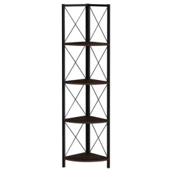 Monarch Bookcase - 4 tier corner etagere - metal frame x-design - 60