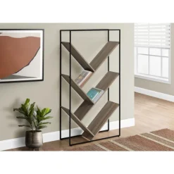 Monarch Bookcase / etagere - 5 slanted open shelves - 60
