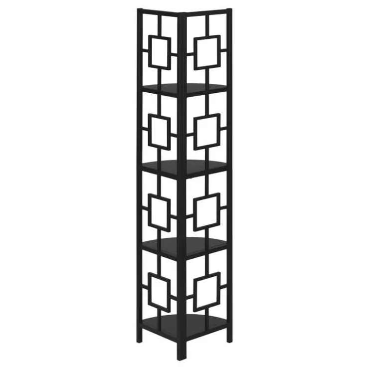 Monarch Bookcase - 62"h / / metal corner etagere - Black Sale