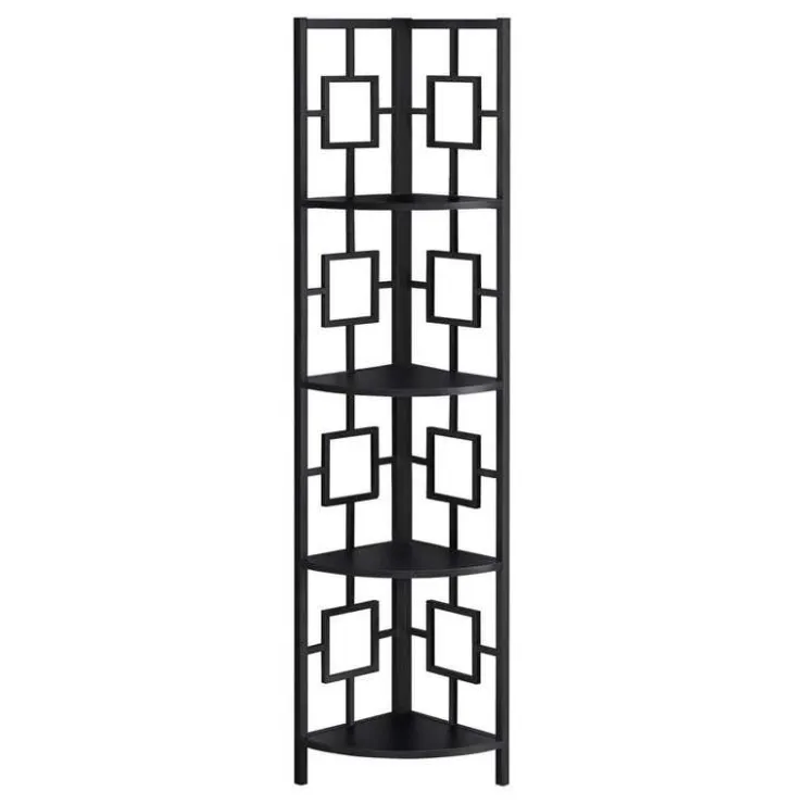 Monarch Bookcase - 62"h / / metal corner etagere - Black Sale