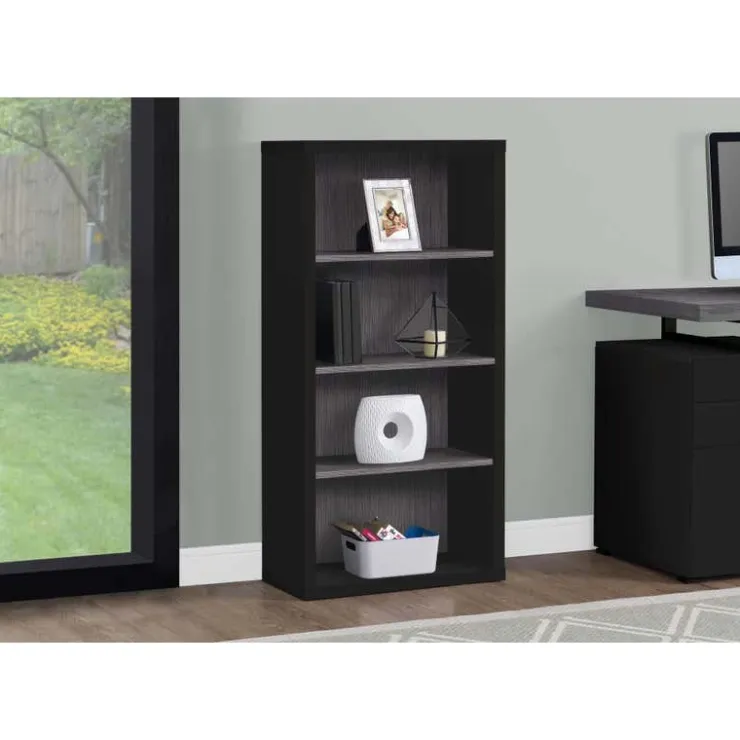 Monarch Bookcase - 48"h / / grey with adjustable shelves - Black Hot