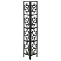 Monarch Bookcase - 62"h / / black metal corner etagere - Dark Taupe Discount
