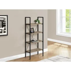 Monarch Bookcase - 48"h / / black metal - Dark Taupe Hot