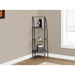 Monarch Bookcase - 48"h / / black metal - Dark Taupe Discount