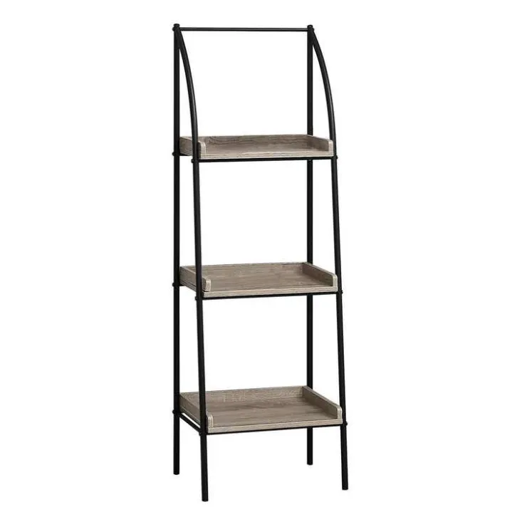 Monarch Bookcase - 48"h / / black metal - Dark Taupe Discount