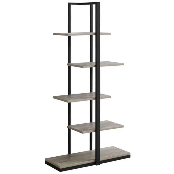 Monarch Bookcase - 60"h / / black metal - Dark Taupe Sale