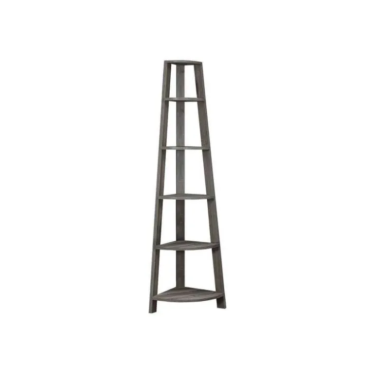Monarch Bookcase - 72"h / corner accent etagere - Dark Taupe Online