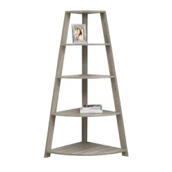 Monarch Bookcase - 60"h / corner accent etagere - Dark Taupe Discount