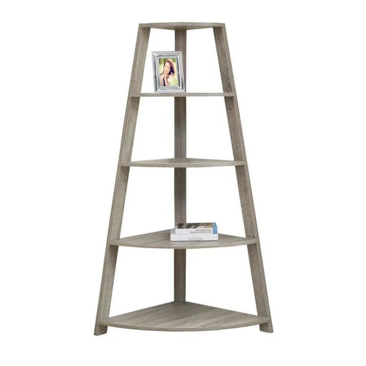 Monarch Bookcase - 60"h / corner accent etagere - Dark Taupe Discount