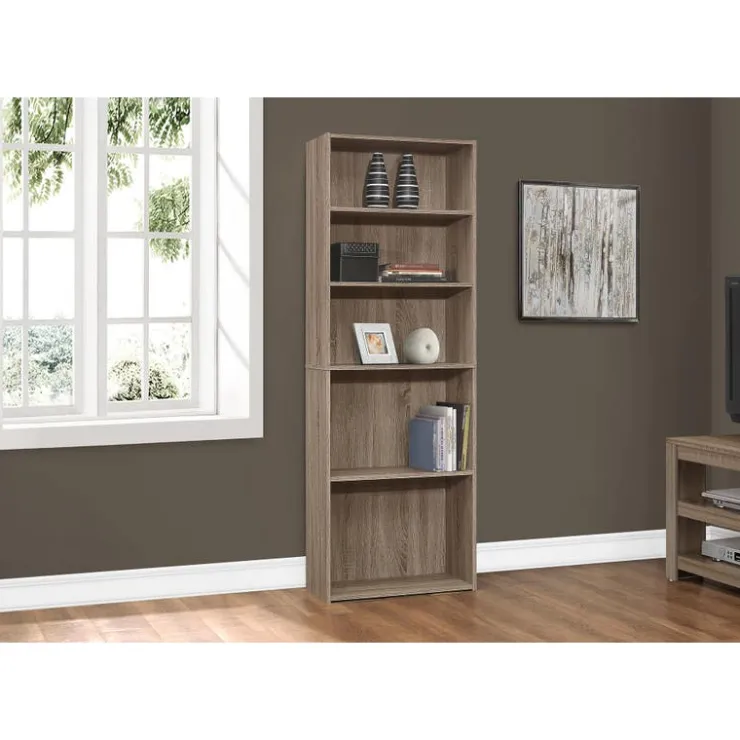 Monarch Bookcase - 72"h / with 5 shelves - Dark Taupe Sale