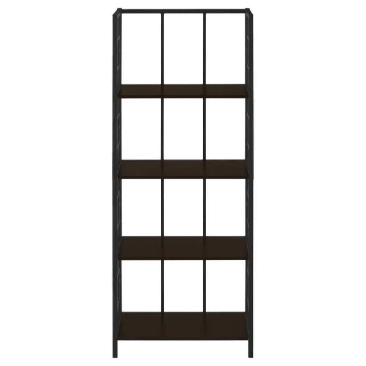 Monarch Bookcase - 62"h / / black metal etagere - Espresso Clearance