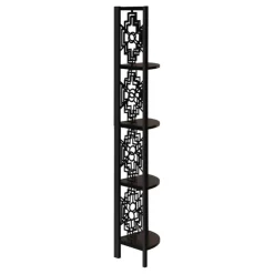 Monarch Bookcase - 62"h / / black metal corner etagere - Espresso Best