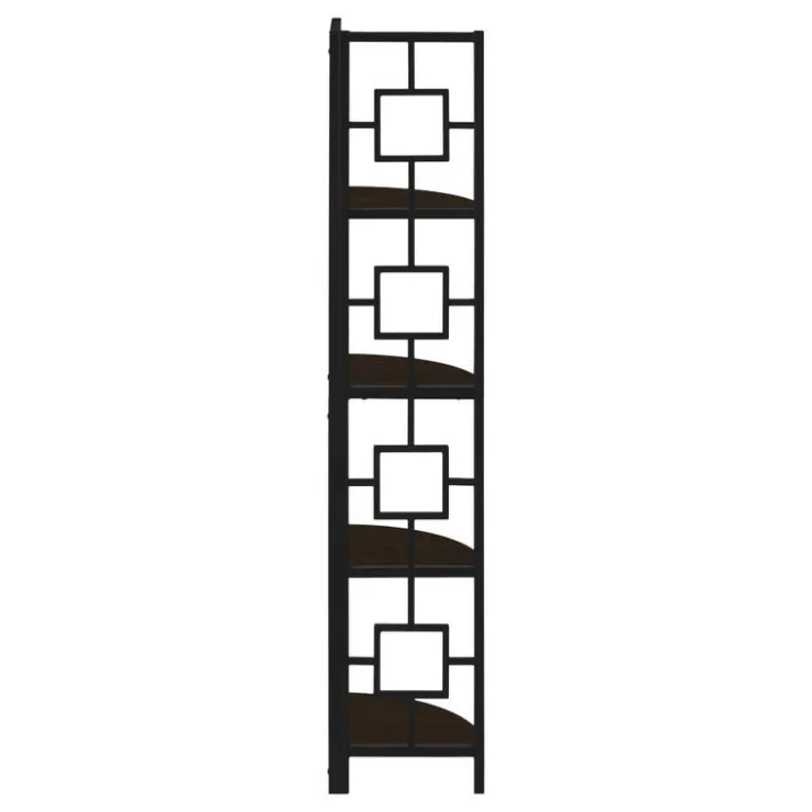 Monarch Bookcase - 62"h / / black metal corner etagere - Espresso Sale