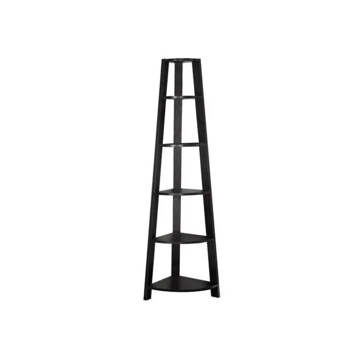 Monarch Bookcase - 72"h / corner accent etagere - Espresso New