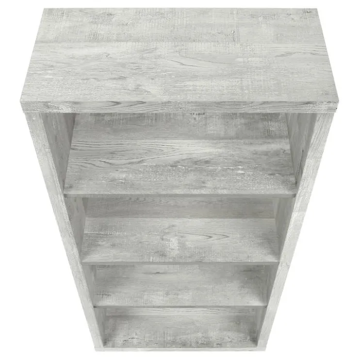 Monarch Bookcase - 48"h / reclaimed wood-look / adj. shelves - Grey