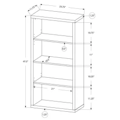 Monarch Bookcase - 48"h / reclaimed wood-look/ adj. shelves - Taupe Hot