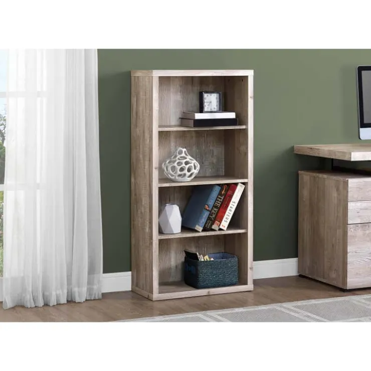 Monarch Bookcase - 48"h / reclaimed wood-look/ adj. shelves - Taupe Hot