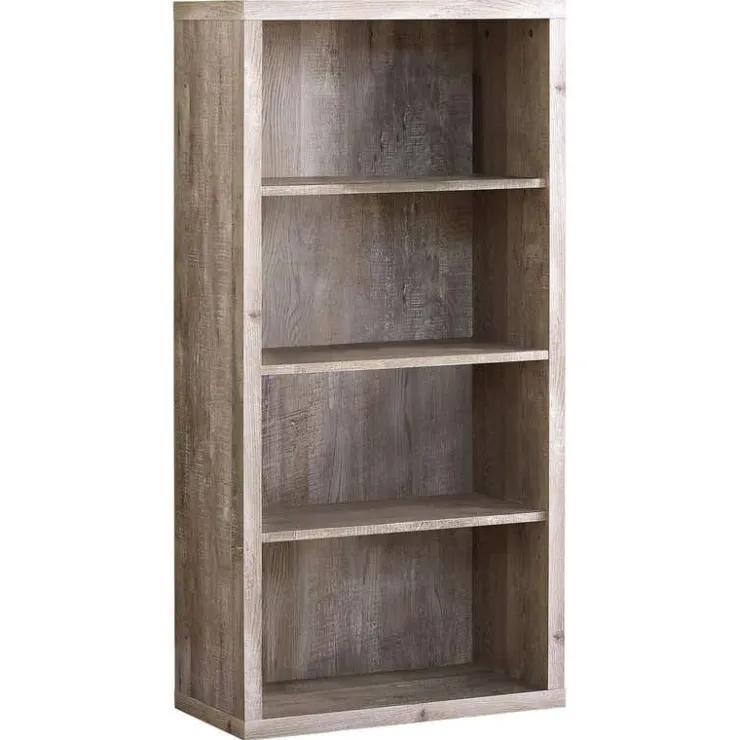 Monarch Bookcase - 48"h / reclaimed wood-look/ adj. shelves - Taupe Hot