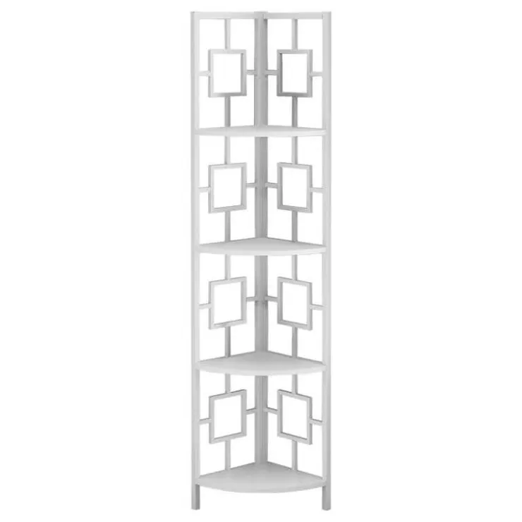 Monarch Bookcase - 62"h / / metal corner etagere - White Discount
