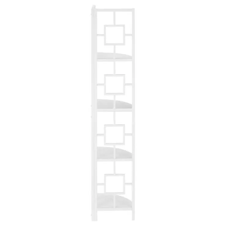Monarch Bookcase - 62"h / / metal corner etagere - White Discount