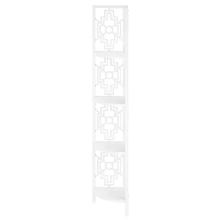 Monarch Bookcase - 62"h / / metal corner etagere - White Outlet