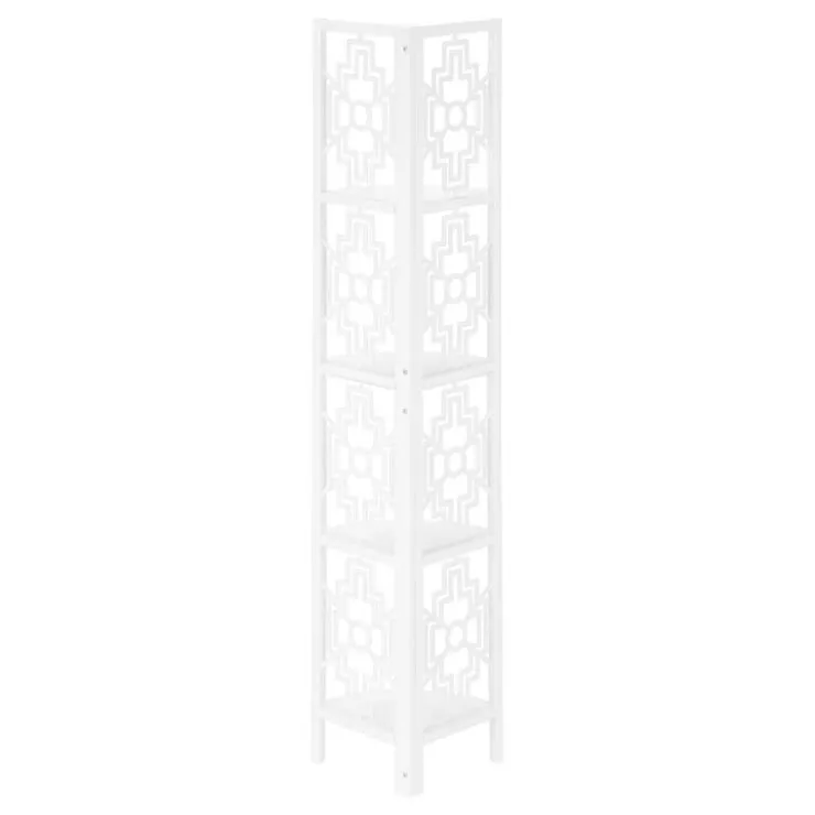 Monarch Bookcase - 62"h / / metal corner etagere - White Outlet