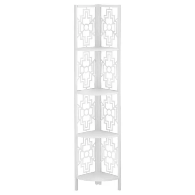 Monarch Bookcase - 62"h / / metal corner etagere - White Outlet