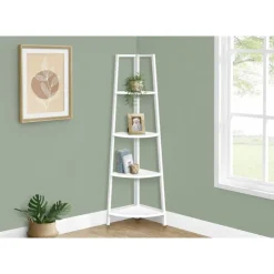 Monarch Bookcase - 60"h / / metal corner etagere - White