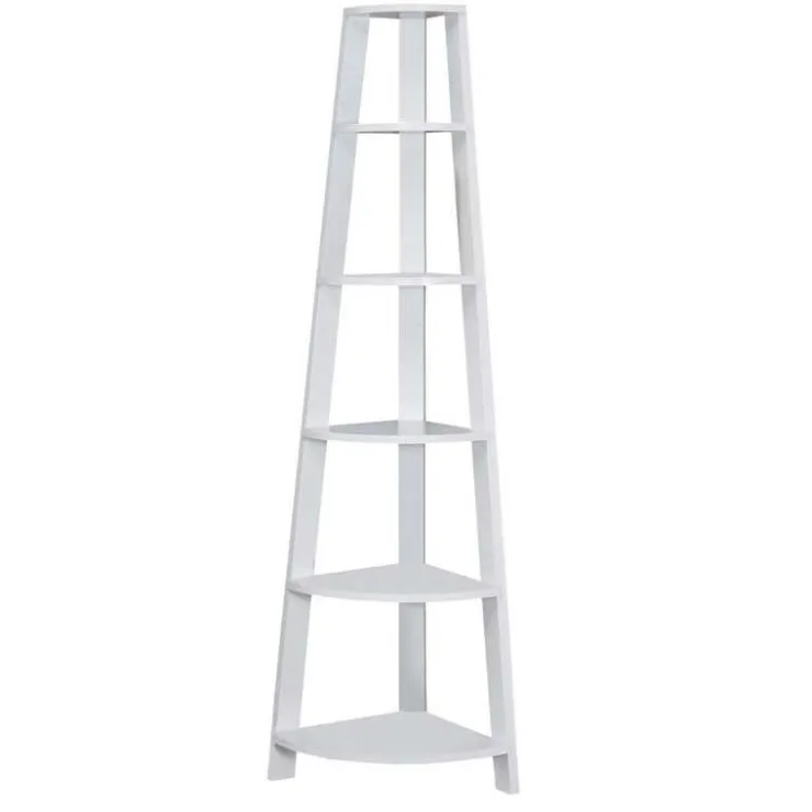 Monarch Bookcase - 72"h / corner accent etagere - White Hot