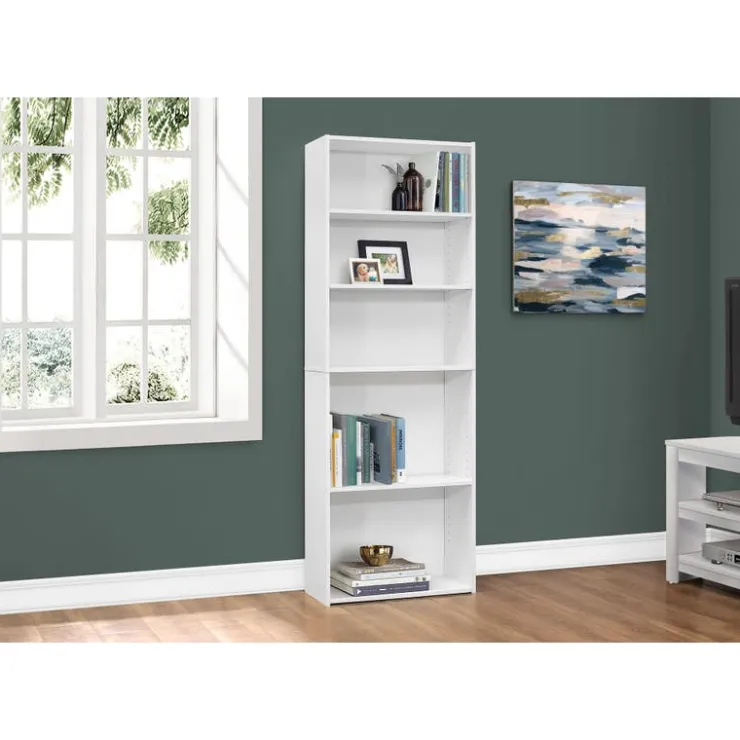 Monarch Bookcase - 72"h / with 5 shelves - White Discount