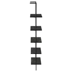 Monarch Bookcase - 72"h ladder marble / metal - Black Hot