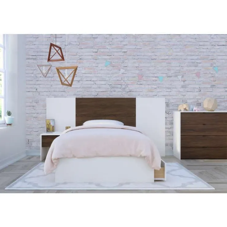 Nexera Bookcase, 1-Door, White - Brown and White New