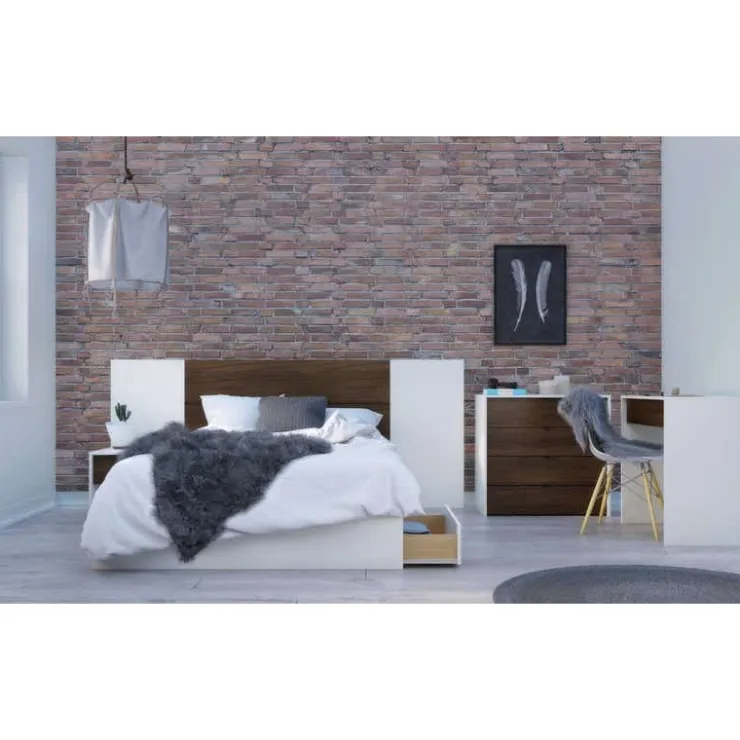 Nexera Bookcase, 1-Door, White - Brown and White New