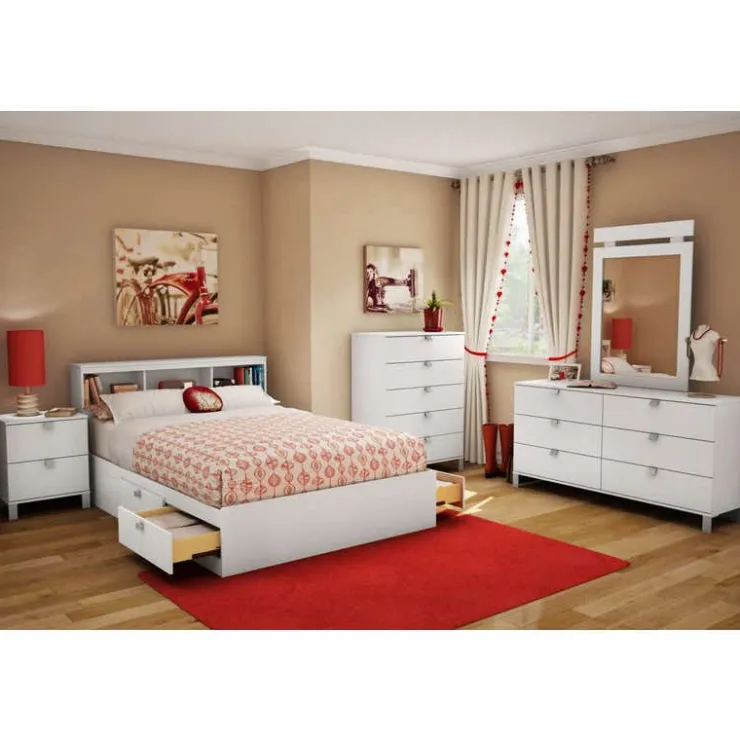 Meubles South Shore Bookcase Headboard 54'' - South Shore PURE WHITE Clearance