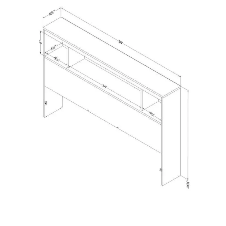 Meubles South Shore Bookcase Headboard 54'' - South Shore PURE WHITE Clearance