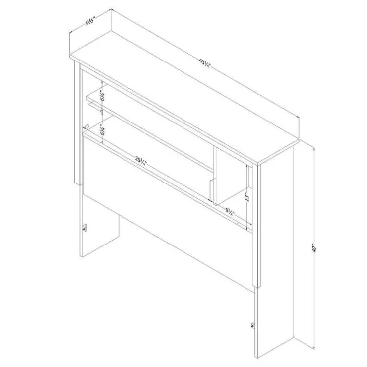 Meubles South Shore Bookcase Headboard (39") - South Shore Nordik Oak Clearance
