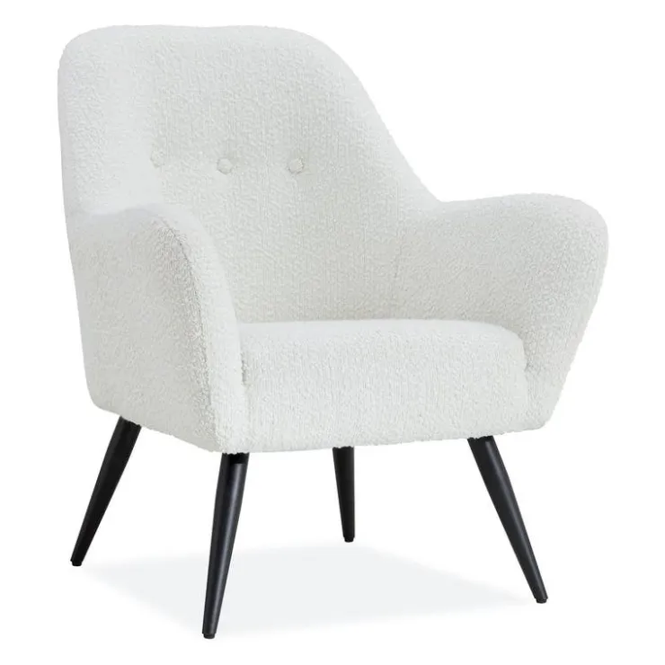 Bouclé Fabric Accent Chair - White Discount