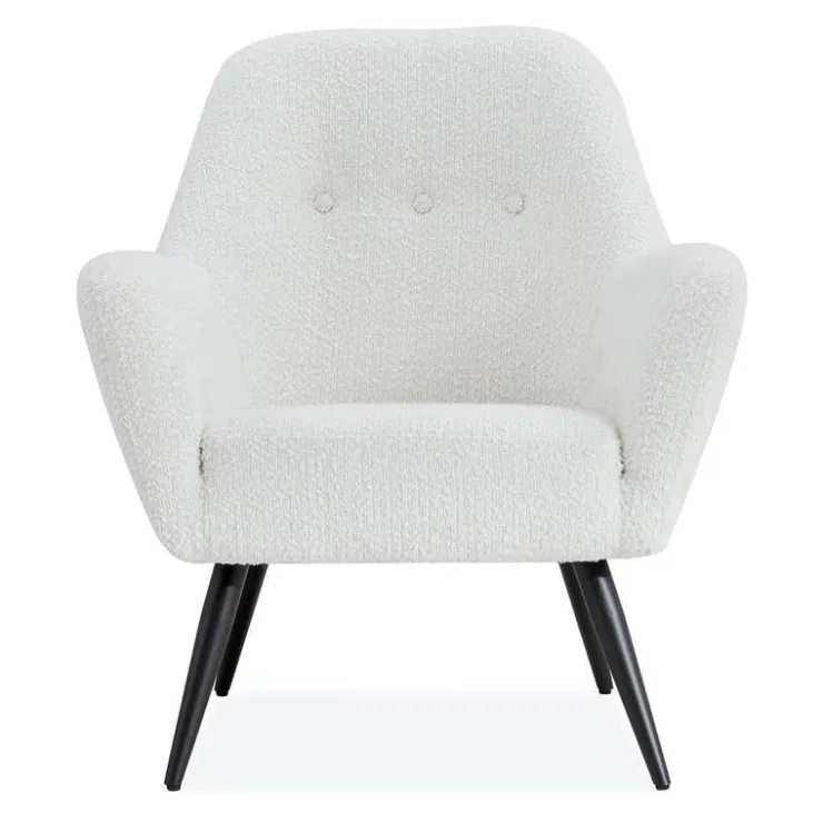 Bouclé Fabric Accent Chair - White Discount