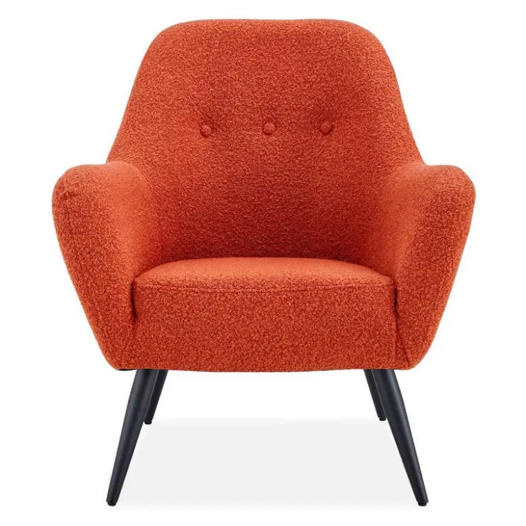 Bouclé Fabric Accent Chair - Rust Discount